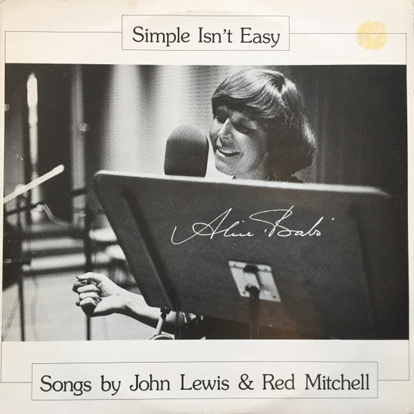 Alice Babs : Simple Isn't Easy - Songs By John Lewis & Red Mitchell (LP)