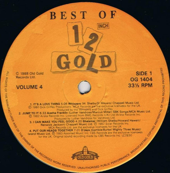 Various : Best Of 12 Inch Gold (Volume 4) (LP, Comp)