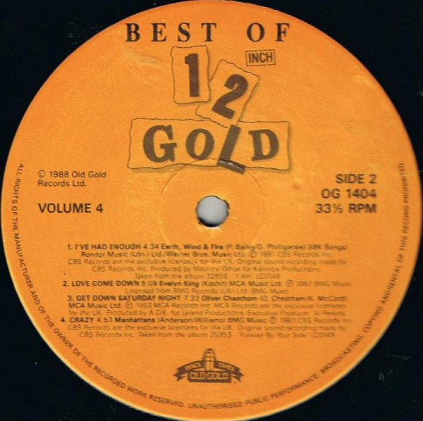 Various : Best Of 12 Inch Gold (Volume 4) (LP, Comp)