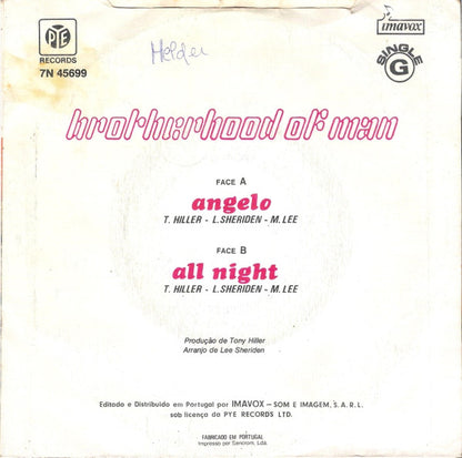 Brotherhood Of Man : Angelo / All Night (7", Single)