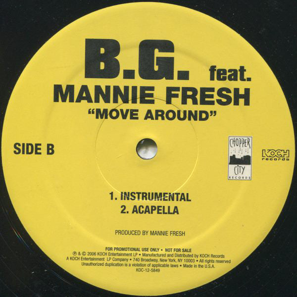 B.G. : Move Around (12", Promo)