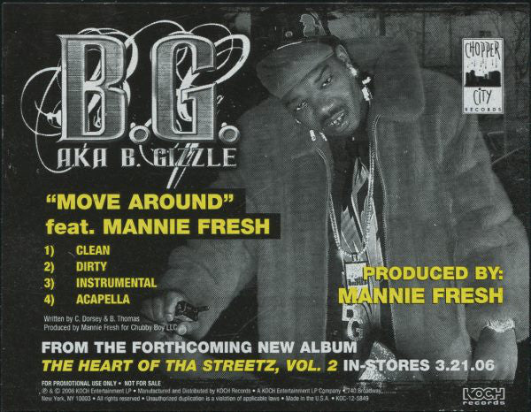 B.G. : Move Around (12", Promo)