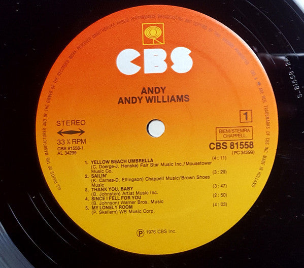 Andy Williams : Andy (LP, Album)