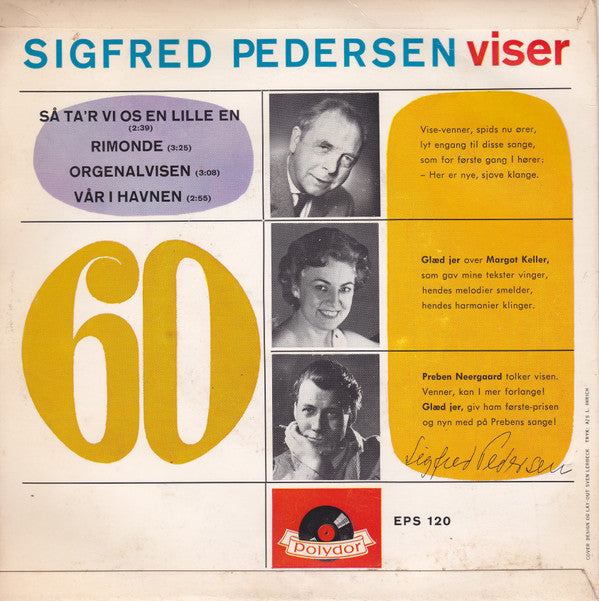 Sigfred Pedersen : Sigfred Pedersen Viser (7", EP)