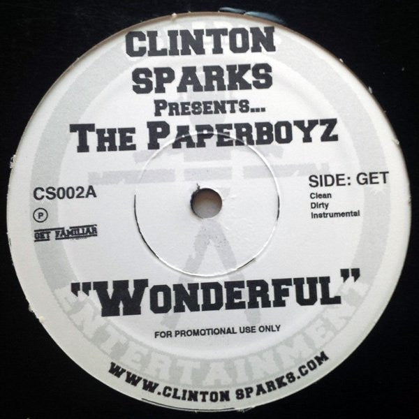 Clinton Sparks Presents... paperboyz : Wonderful / Freeze On The Game (12", Promo)