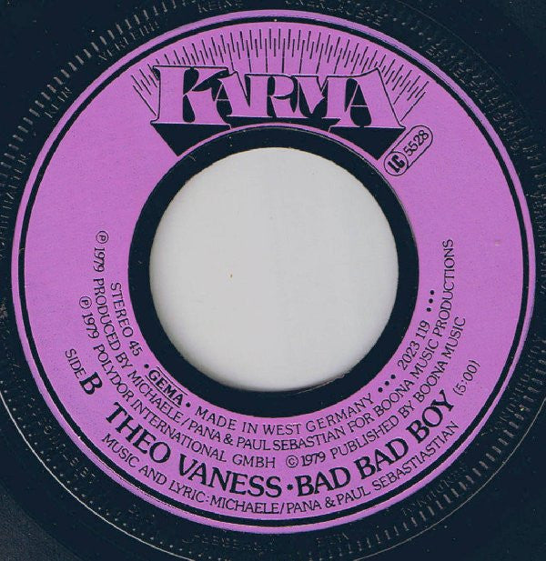 Theo Vaness : As Long As It's Love (7", Single)