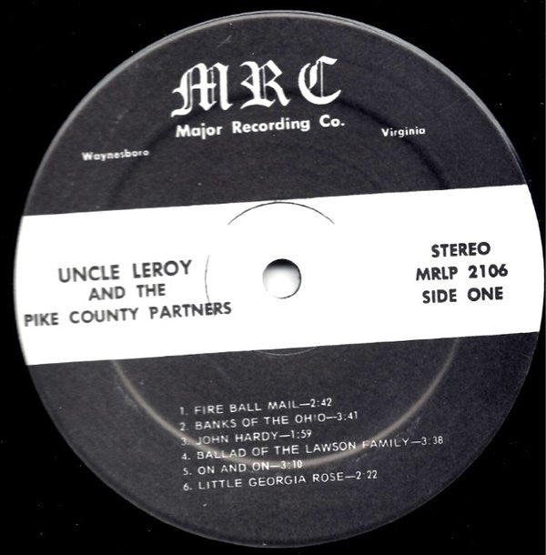 Uncle Leroy And The Pike County Partners : Blue Grass On Fire (LP, Album)