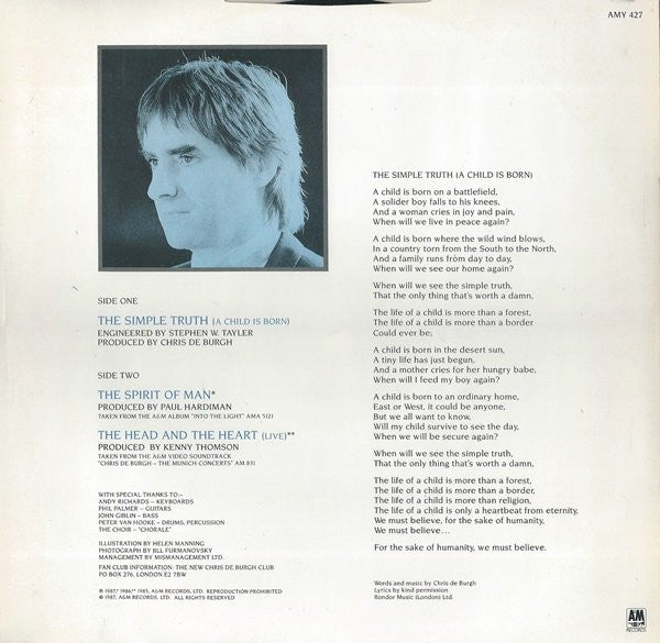 Chris de Burgh : The Simple Truth (A Child Is Born) (12")