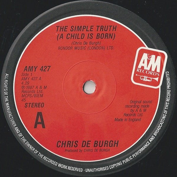 Chris de Burgh : The Simple Truth (A Child Is Born) (12")