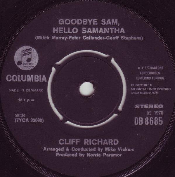 Cliff Richard : Goodbye Sam, Hello Samantha (7", Single)