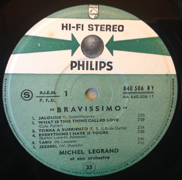 Michel Legrand Et Son Ensemble : Bravissimo (LP, Album)