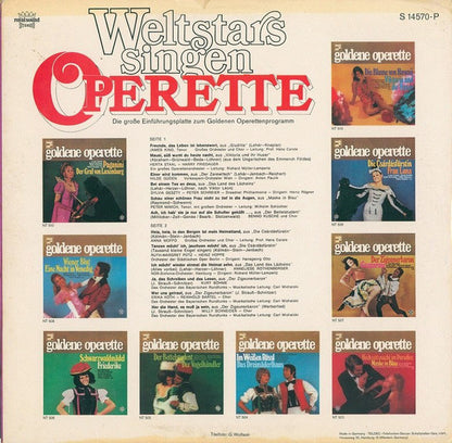 Various : Weltstars Singen Operette (LP, Comp, Gat)