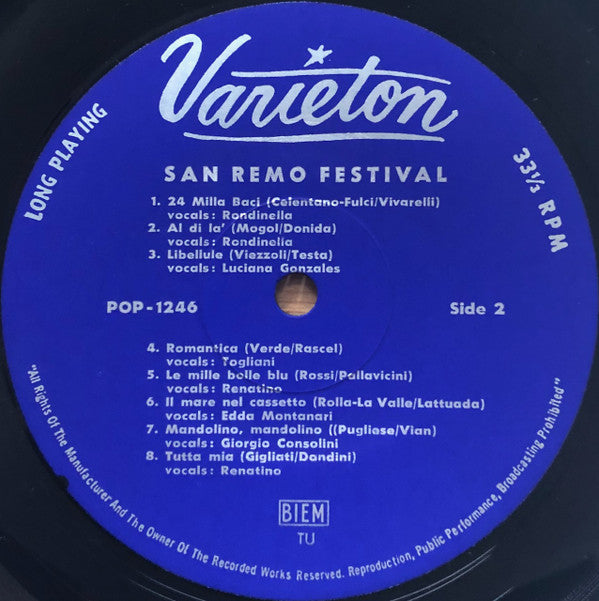 Various : San Remo Festival  (LP, Comp)