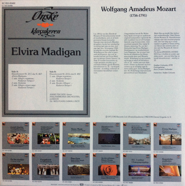 Wolfgang Amadeus Mozart, Annie Fischer / Wolfgang Sawallisch / Philharmonia Orchestra : Elvira Madigan (LP, RE)