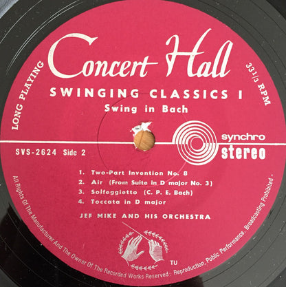 Jef Mike And His Orchestra : Swing In Bach (Swinging Classics N° 1) (LP)