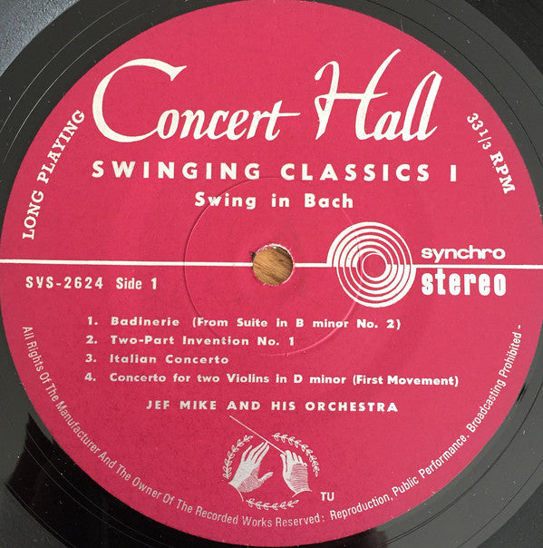 Jef Mike And His Orchestra : Swing In Bach (Swinging Classics N° 1) (LP)