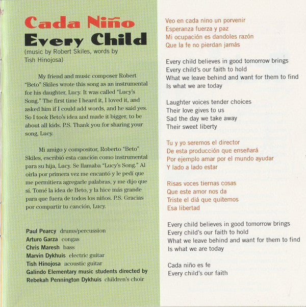 Tish Hinojosa : Cada Niño Every Child (CD, Album)