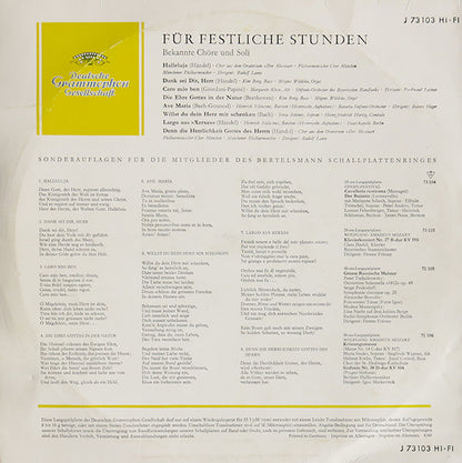 Various : Für Festliche Stunden (Bekannte Chöre Und Soli) (10", Comp, Mono, Club)