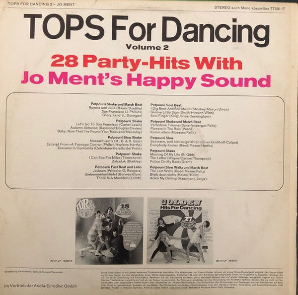 Jo Ment's Happy Sound : Tops For Dancing Volume 2 (LP, Album)