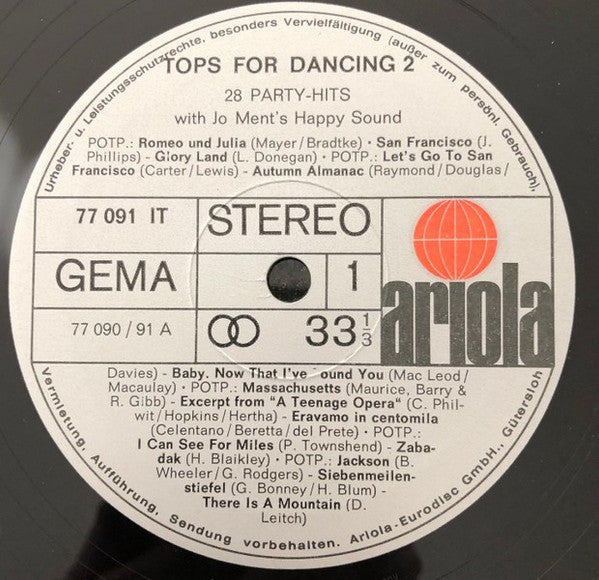 Jo Ment's Happy Sound : Tops For Dancing Volume 2 (LP, Album)