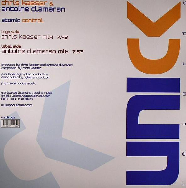 Chris Kaeser & Antoine Clamaran : Atomic Control (12")