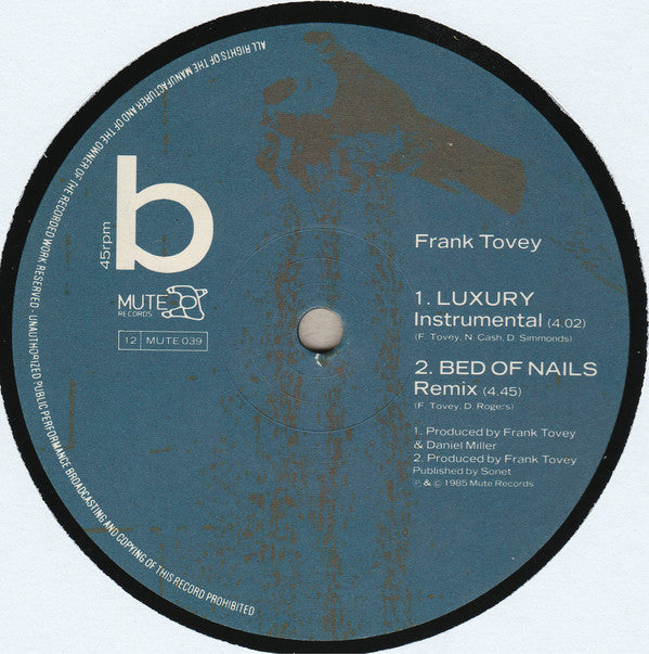 Frank Tovey : Luxury (12", Single)