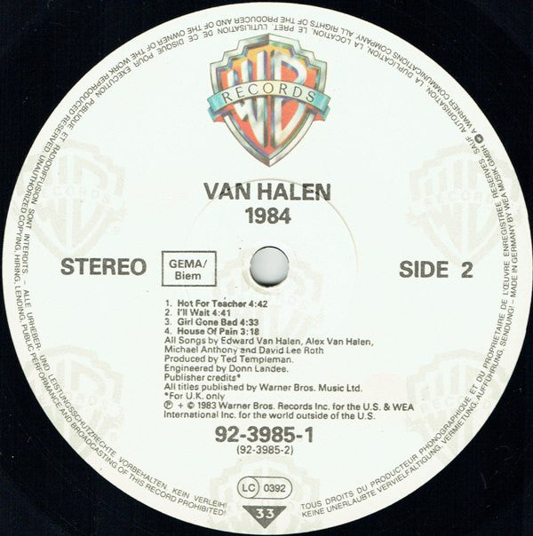 Van Halen : 1984 (LP, Album)