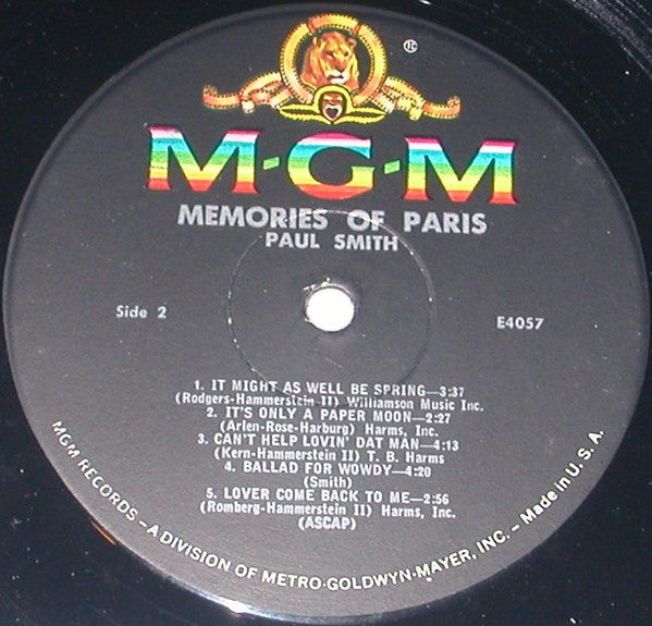 Paul Smith (5) : Memories Of Paris (LP, Album)