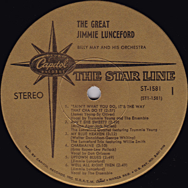 Billy May And His Orchestra : The Great Jimmie Lunceford (LP, Album)