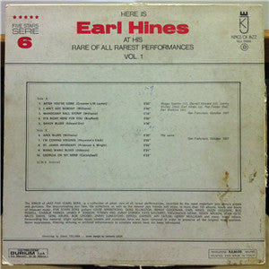 Earl Hines : Here Is Earl Hines At His Rare Of All Rarest Performances Vol.1 (LP)
