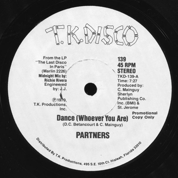 Partners : Dance (Whoever You Are) / Partners (12", Promo)