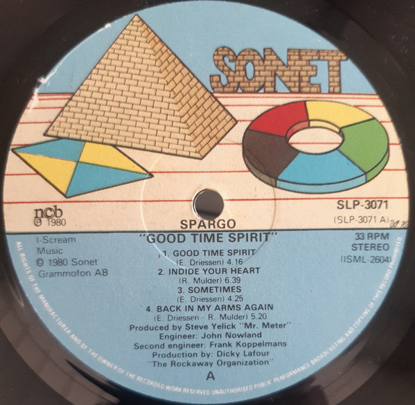 Spargo : Good Time Spirit (LP, Album)