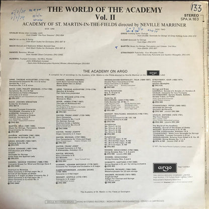 The Academy Of St. Martin-in-the-Fields Directed By Sir Neville Marriner : The World Of The Academy Vol. II (LP, Comp)