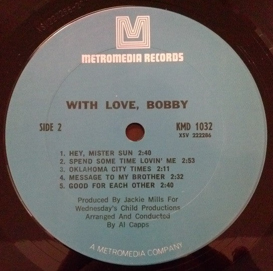 Bobby Sherman : With Love, Bobby (LP, Album, RP)