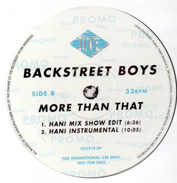 Backstreet Boys : More Than That (12", Promo)