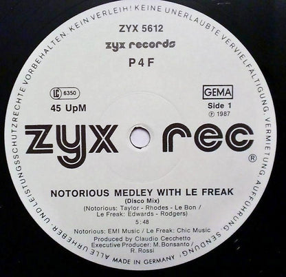 P4F : Notorious Medley With Le Freak (12", Maxi)