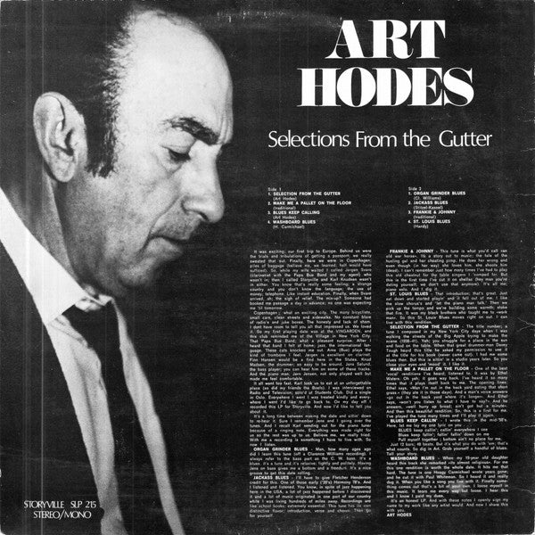 Art Hodes : Selections From The Gutter (LP, Album, Mono)