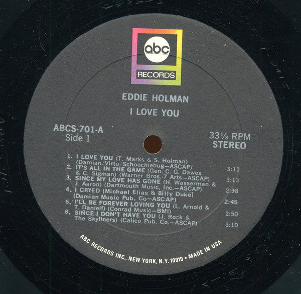 Eddie Holman : I Love You (LP, Album)