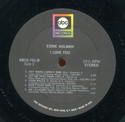 Eddie Holman : I Love You (LP, Album)