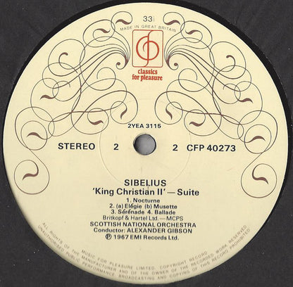 Jean Sibelius, Royal Scottish National Orchestra, Alexander Gibson : Karelia Overture / King Christian II - Suite / The Bard / Festivo (LP, RE)