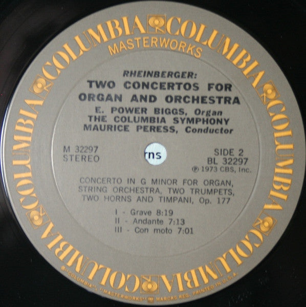 E. Power Biggs, Josef Rheinberger : Two Concertos For Organ & Orchestra (LP, Album)