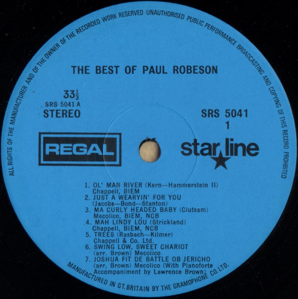 Paul Robeson : The Best Of Paul Robeson (LP, Comp, Non)