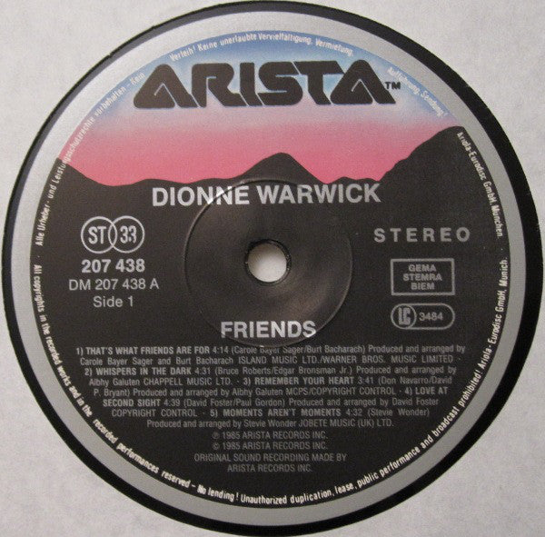 Dionne Warwick : Friends (LP, Album)