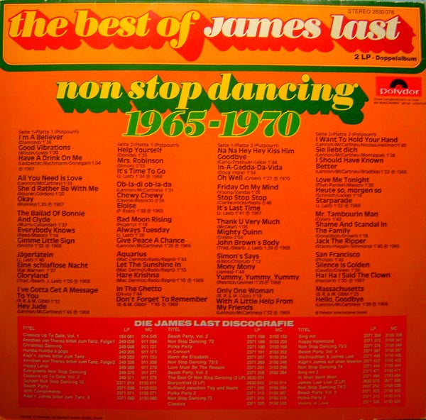 James Last : The Best Of James Last - Non Stop Dancing 1965 - 1970 (2xLP, Comp)