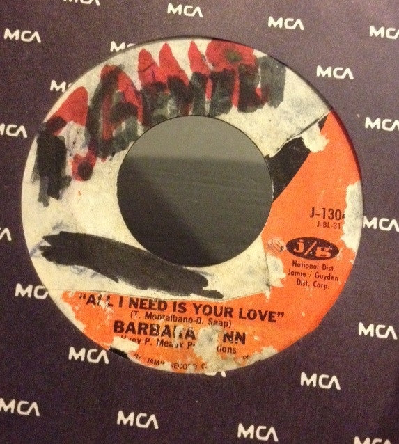 Barbara Lynn : All I Need Is Your Love / You're Gonna Be Sorry (7")