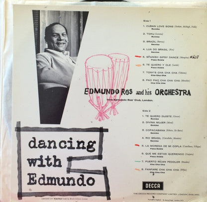 Edmundo Ros & His Orchestra : Dancing With Edmundo (LP, Album, Gat)