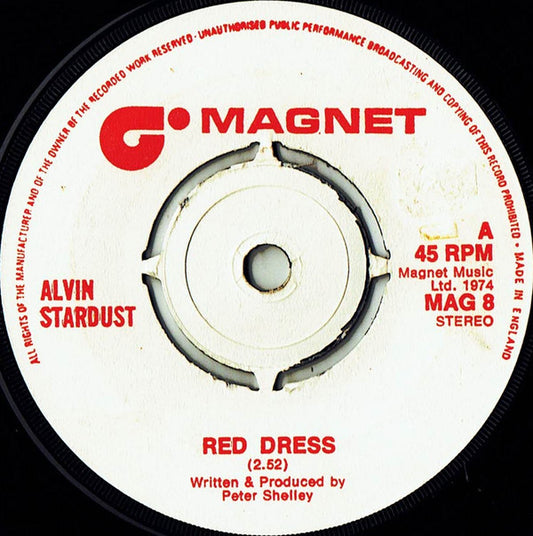 Alvin Stardust : Red Dress (7", Single, Pus)