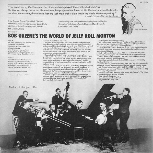 Bob Greene (2) : Bob Greene's The World Of Jelly Roll Morton (LP)