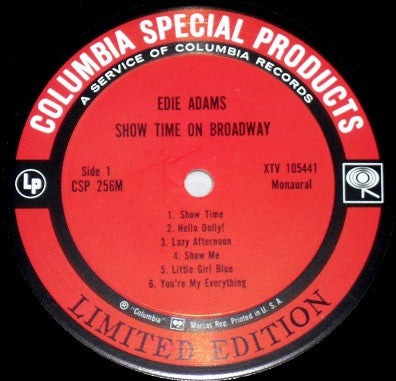 Edie Adams : Show Time On Broadway (LP, Album, Mono, Ltd)