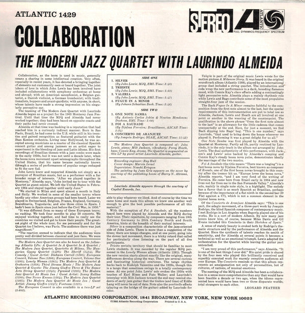 The Modern Jazz Quartet With Laurindo Almeida : Collaboration (LP, Album, RE, PR)